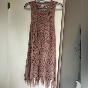 Everything but the water tan crochet coverup size small